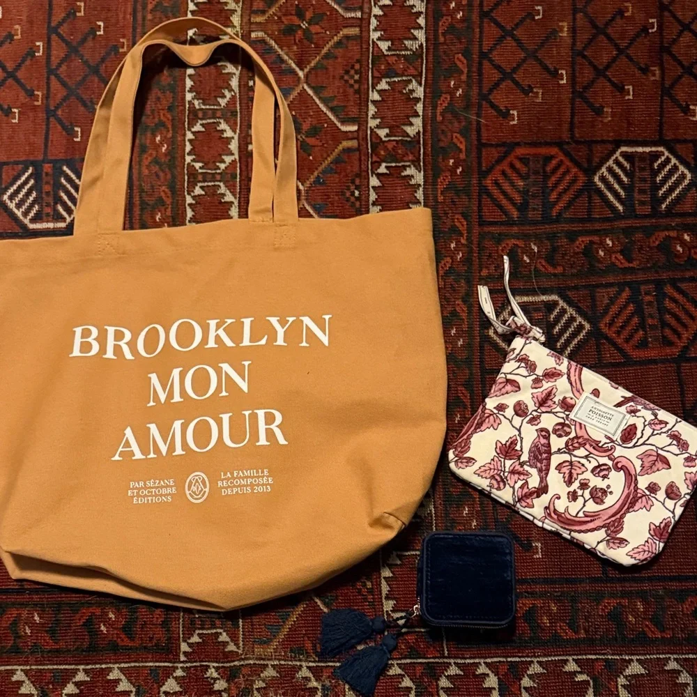 Sezane tote, pouch, and jewelry case set. - Picture 2 of 6
